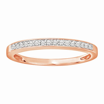 LADIES BAND ONLY 0.10CT ROUND DIAMOND 10K ROSE GOLD