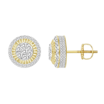 EARRINGS 0.25CT ROUND DIAMOND 10K YELLOW GOLD