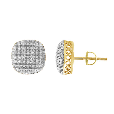 LADIES EARRINGS 0.50CT ROUND DIAMOND 10K YELLOW GOLD