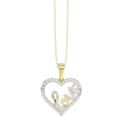 LADIES PENDANT WITH CHAIN 0.20CT ROUND DIAMOND 14K YELLOW GOLD