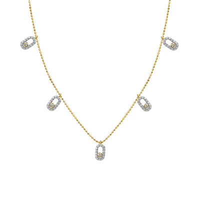 LADIES NECKLACE 0.30CT ROUND DIAMOND 14K YELLOW GOLD