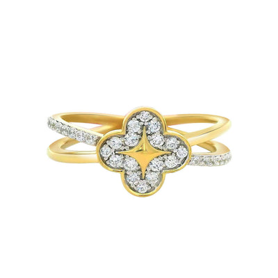 LADIES RING 0.25CT ROUND DIAMOND 10K YELLOW GOLD
