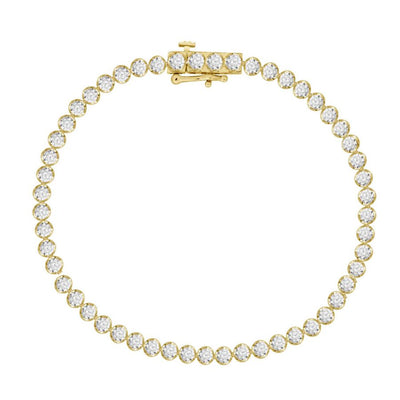 LADIES BRACELET 2.00CT ROUND DIAMOND 10K YELLOW GOLD