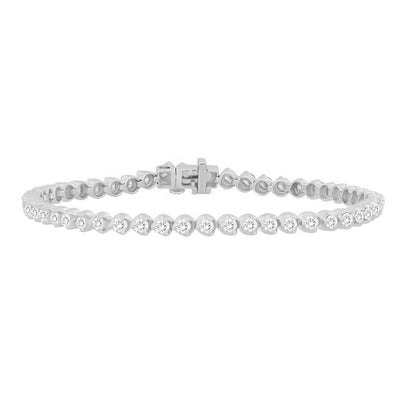 LADIES BRACELET 3.00CT ROUND DIAMOND 10K WHITE GOLD